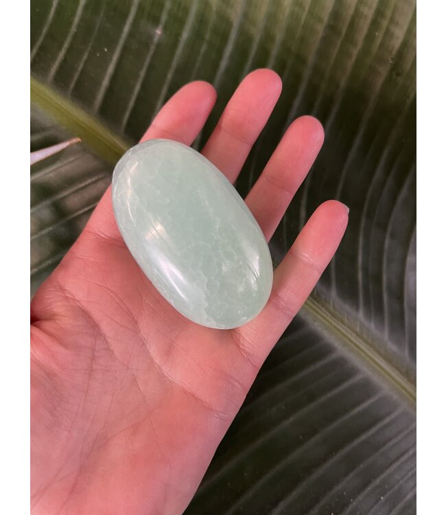 Pistachio Calcite Palm, Size Large [125-149gr]