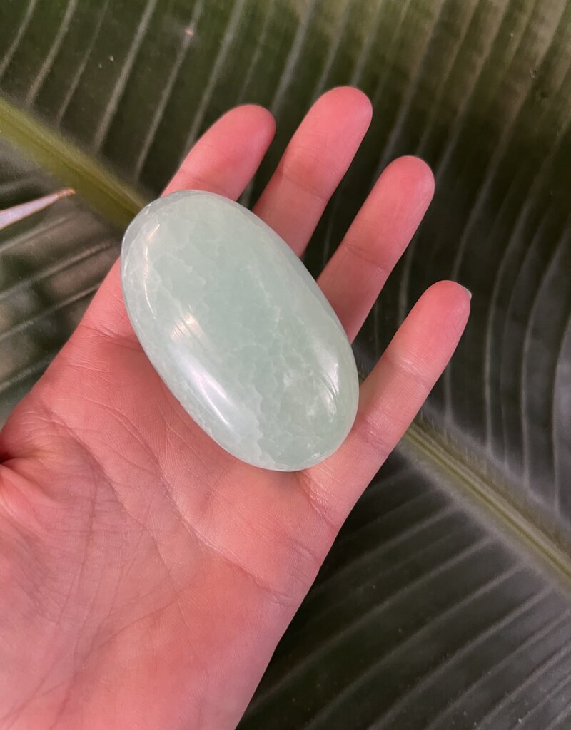 Pistachio Calcite Palm, Size Large [125-149gr]