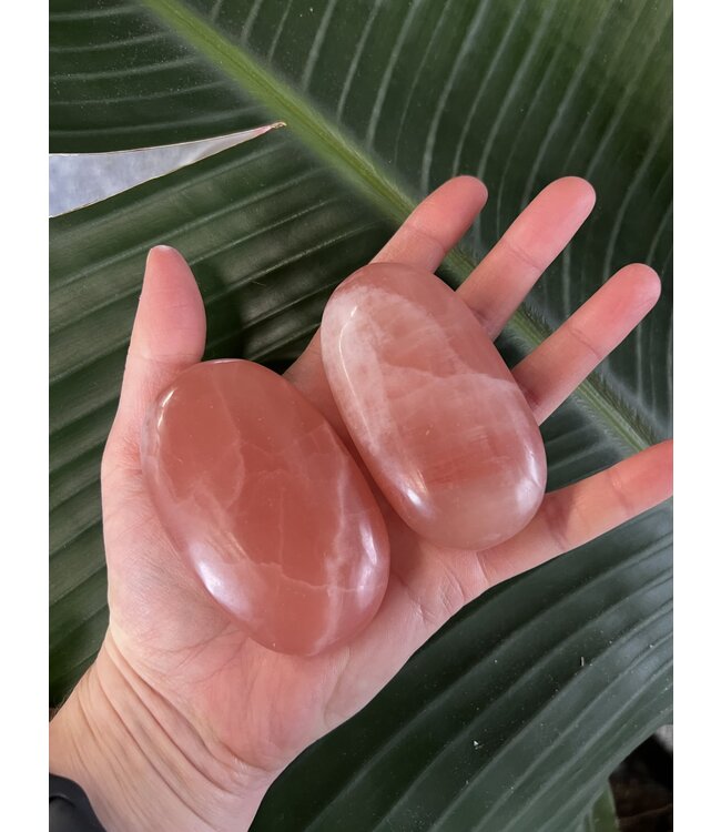 Rose Calcite Palm, Size X-Large [150-174gr]