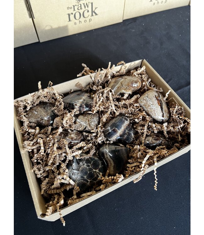 Chocolate Calcite Hearts 1KG bulk lot