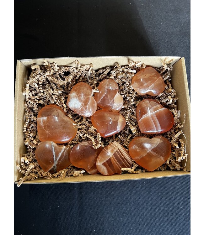 Honey Calcite Hearts 1KG bulk lot