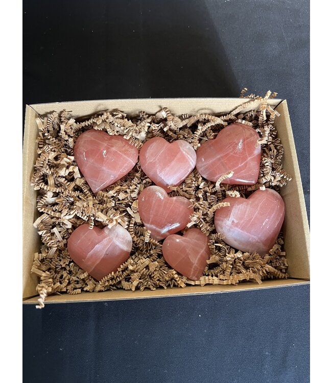 Rose Calcite Hearts 1KG bulk lot