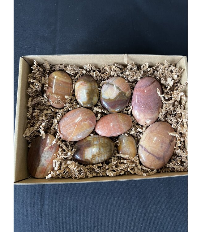 Peach Calcite Palms 1KG bulk lot