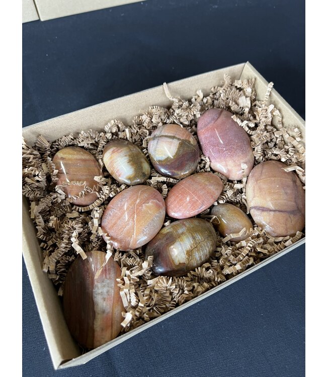 Peach Calcite Palms 1KG bulk lot