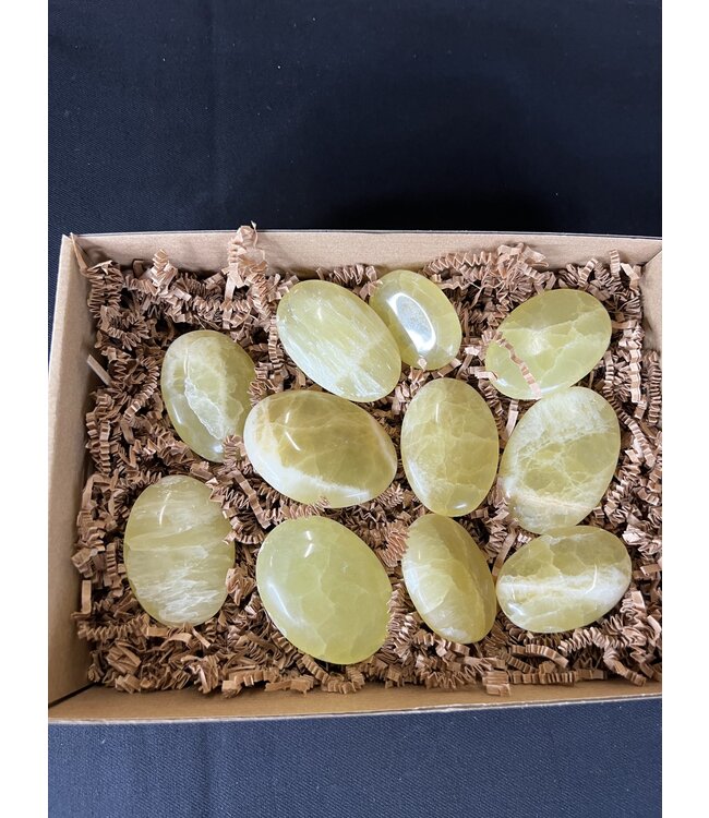 Lemon Calcite Palms 1KG bulk lot