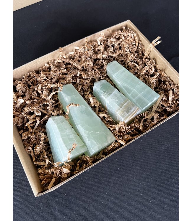 Pistachio Calcite Points 1KG bulk lot
