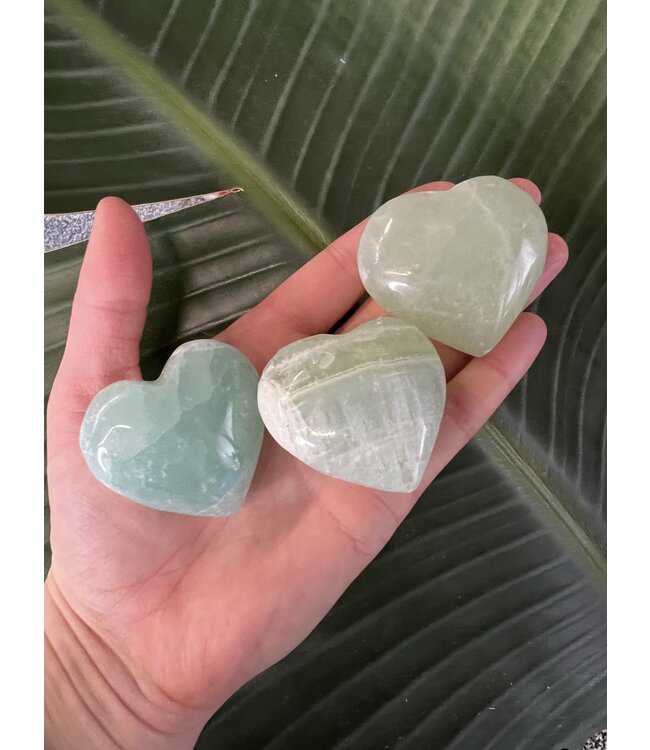 Pistachio Calcite Heart, Size Small [75-99gr]