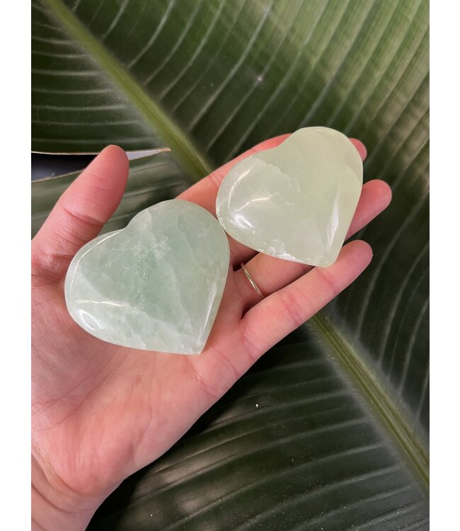 Pistachio Calcite Heart, Size Medium [100-124gr]