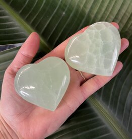 Pistachio Calcite Heart, Size X-Large [150-174gr]