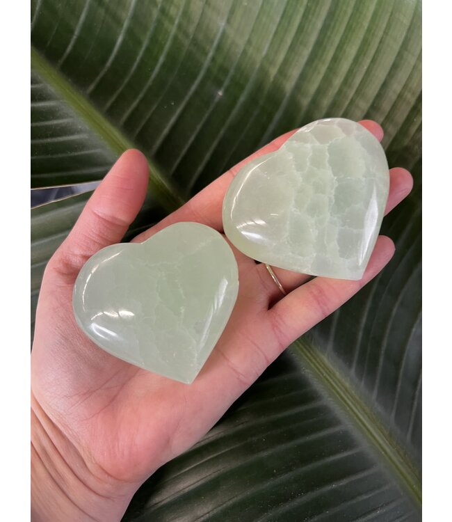 Pistachio Calcite Heart, Size X-Large [150-174gr]