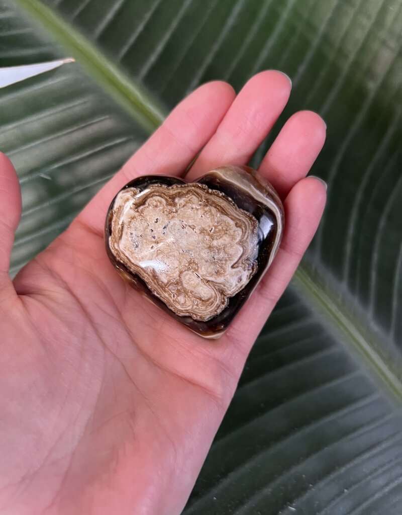 Chocolate Calcite Heart, Size Medium [100-124gr]