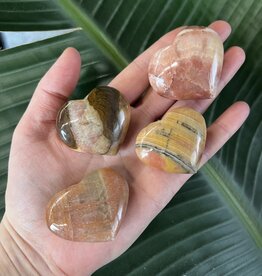 Peach Calcite Heart, Size XX-Small [25-49gr]