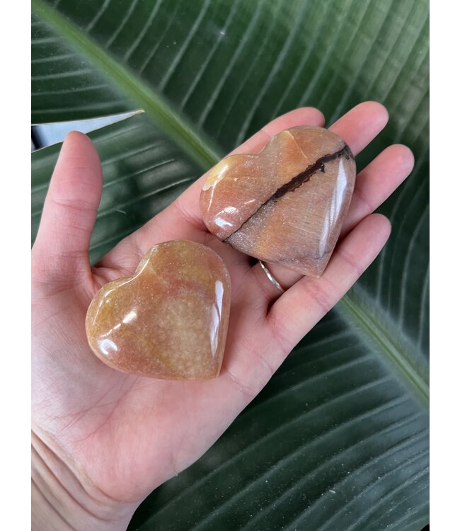 Peach Calcite Heart, Size Small [75-99gr]