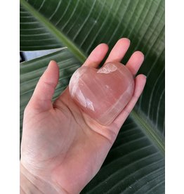 Rose Calcite Heart, Size XX-Large [175-199gr]