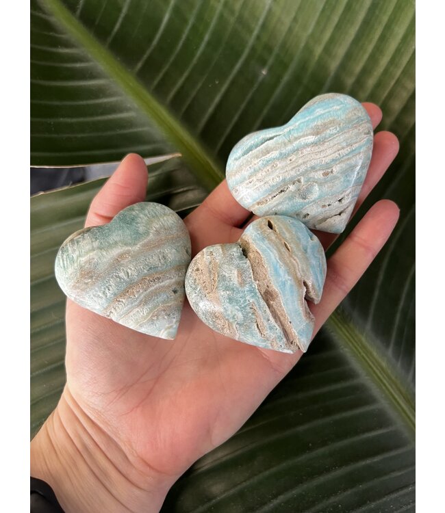 Blue Aragonite Heart, Size Small [75-99gr]