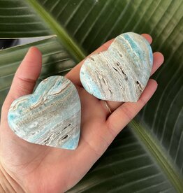 Blue Aragonite Heart, Size Medium [100-124gr]