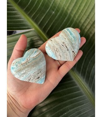 Blue Aragonite Heart, Size Medium [100-124gr]