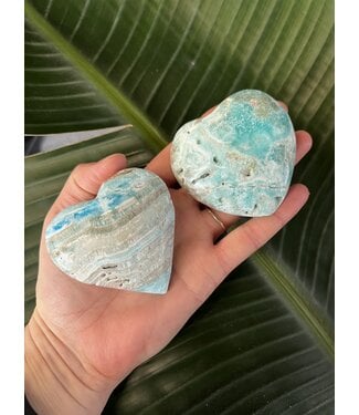 Blue Aragonite Heart, Size Large [125-149gr]