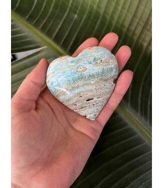 Blue Aragonite Heart, Size X-Large [150-174gr]