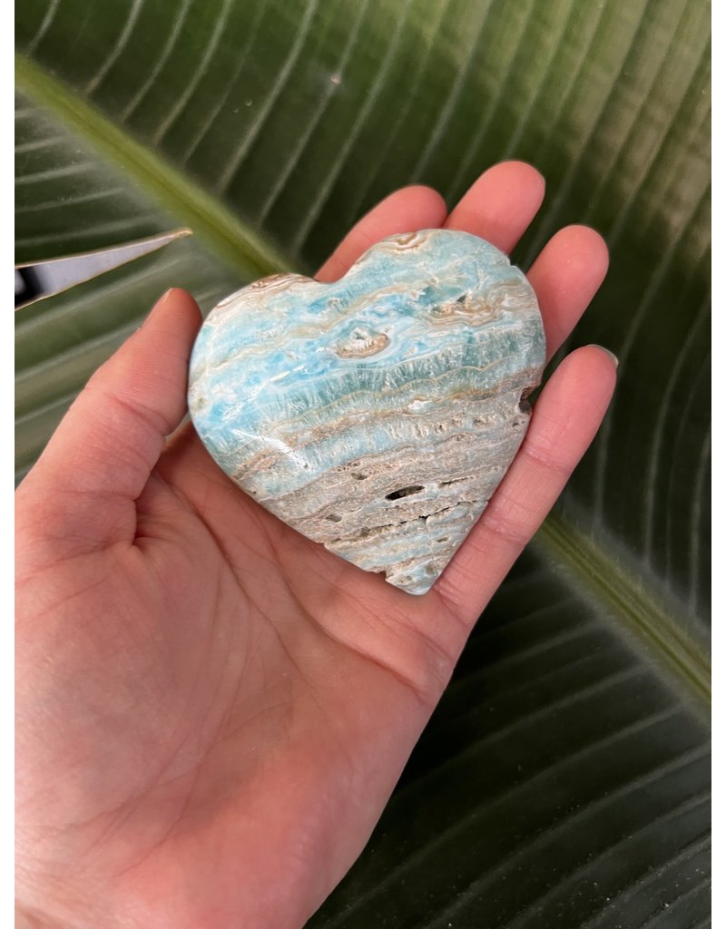 Blue Aragonite Heart, Size X-Large [150-174gr]