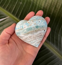 Blue Aragonite Heart, Size XX-Large [175-199gr]