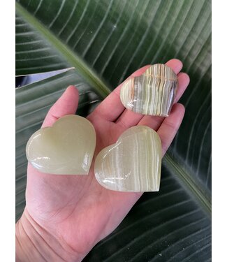 Green Banded Onyx Heart, Size X-Small [50-74gr]