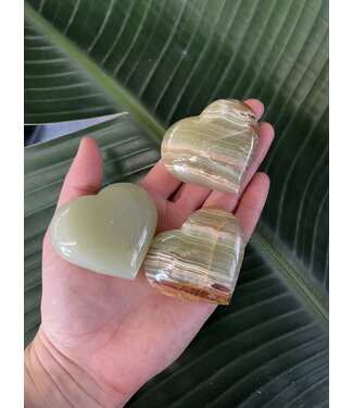 Green Banded Onyx Heart, Size Small [75-99gr]