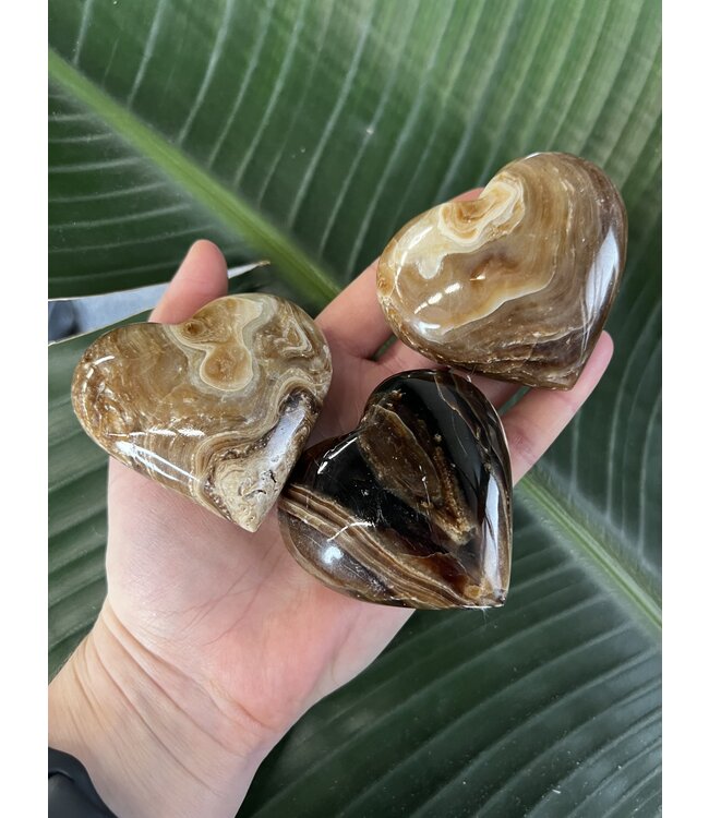 Chocolate Calcite Heart, Size Large [125-149gr]