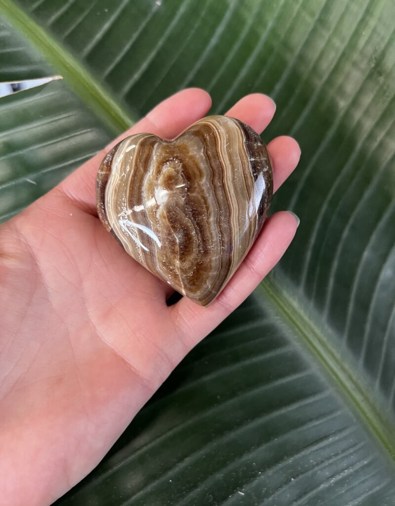 Chocolate Calcite Heart, Size X-Large [150-174gr]