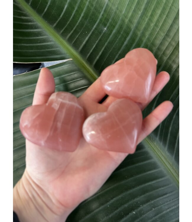 Rose Calcite Heart, Size Medium [100-124gr]