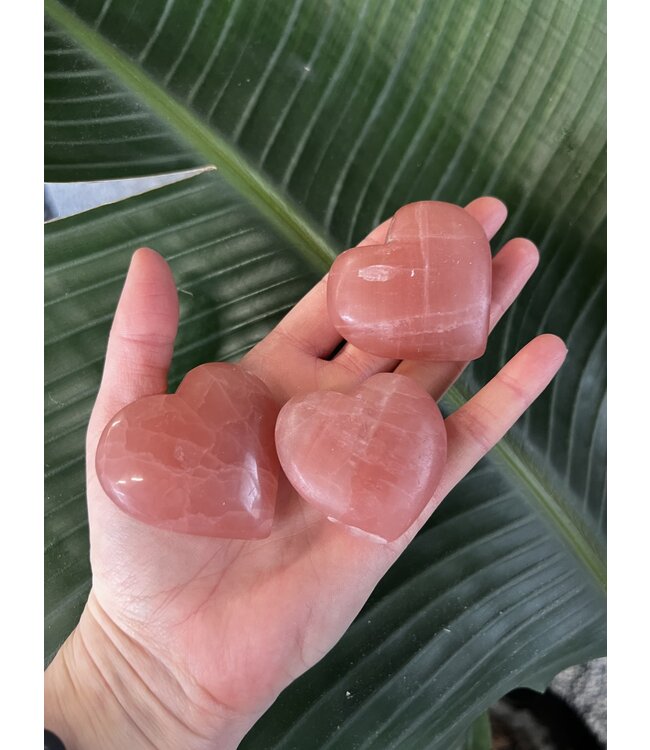 Rose Calcite Heart, Size Small [75-99gr]