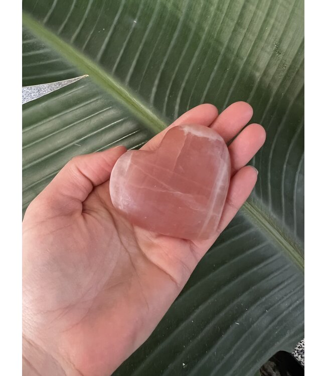 Rose Calcite Heart, Size X-Large [150-174gr]