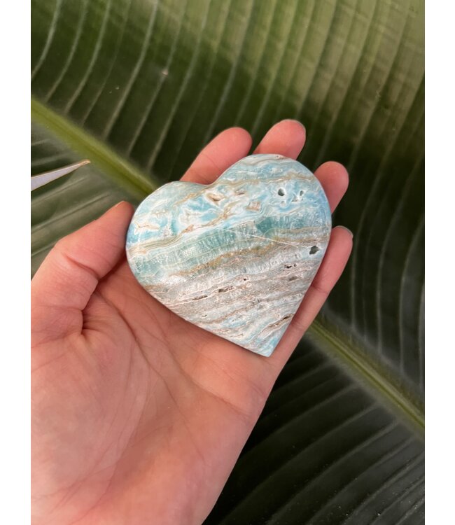 Blue Aragonite Heart, Size XX-Large [175-199gr]