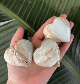 Caribbean Calcite Heart, Size Small [75-99gr]