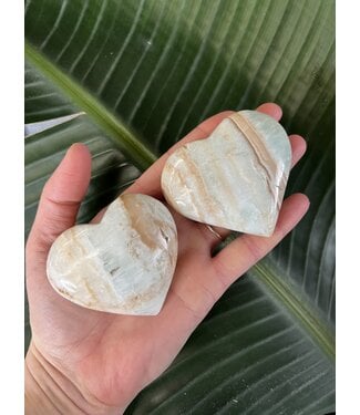 Caribbean Calcite Heart, Size Large [125-149gr]
