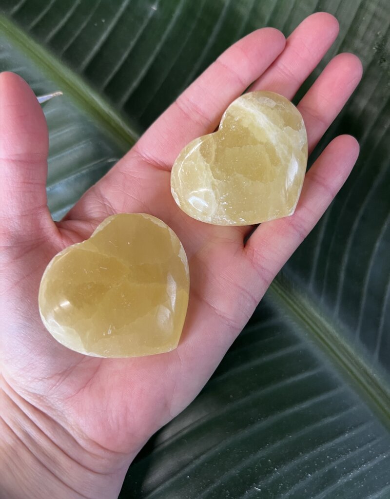 Lemon Calcite Heart, Size Small [75-99gr]