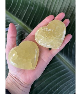 Lemon Calcite Heart, Size Large [125-149gr]