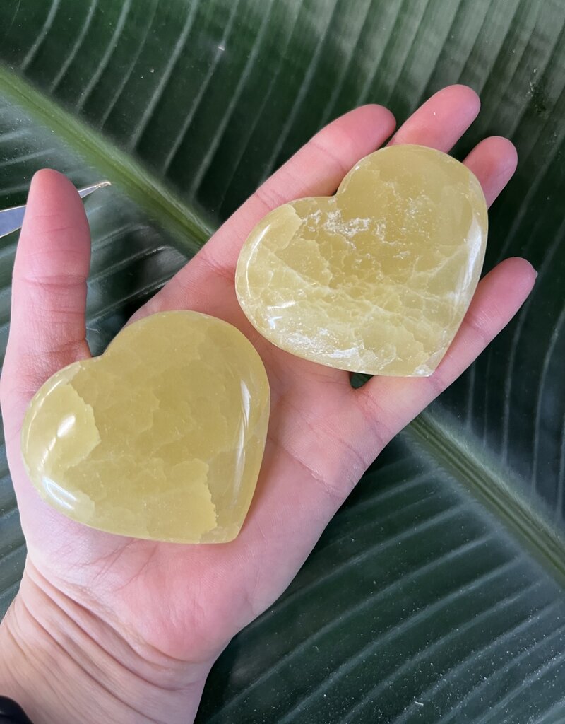 Lemon Calcite Heart, Size Large [125-149gr]