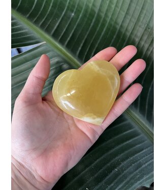 Lemon Calcite Heart, Size XX-Large [175-199gr]