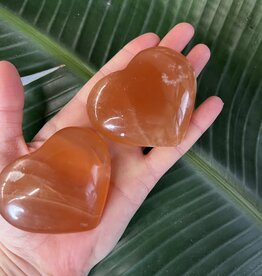 Honey Calcite Heart, Size Large [125-149gr]