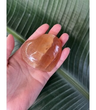 Honey Calcite Heart, Size XX-Large [175-199gr]