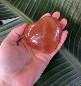 Honey Calcite Heart, Size Giant [250-274gr]