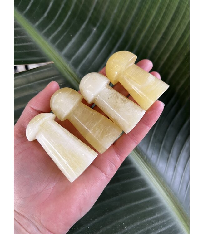 Lemon Calcite Mushroom, Size Large [75-99gr]