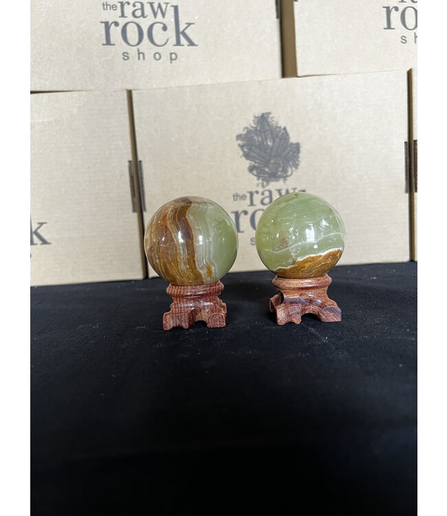 Green Banded Onyx Sphere, 50-54mm
