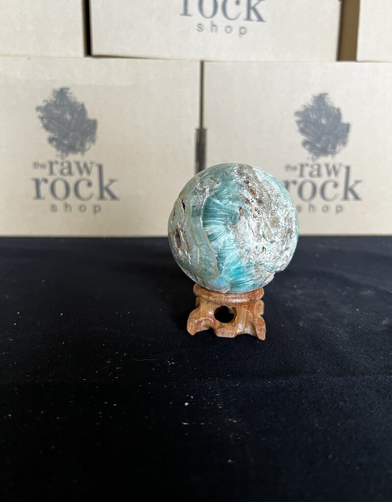 Blue Aragonite Sphere, 65-69mm