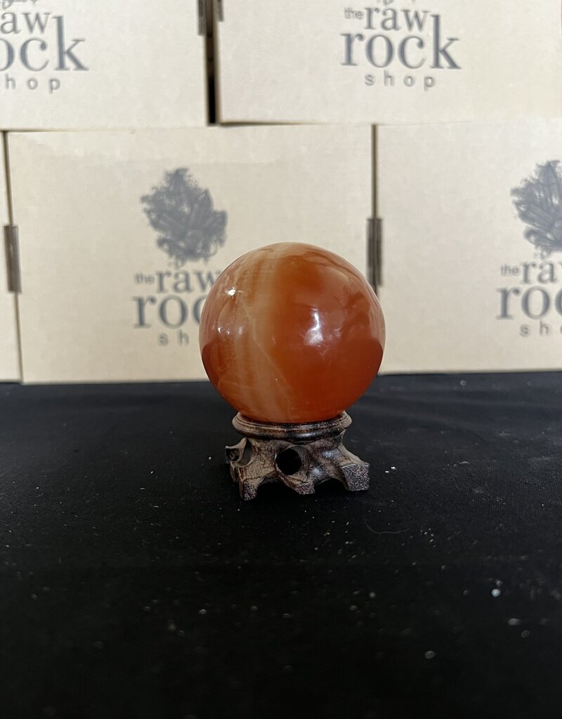 Honey Calcite Sphere, 65-69mm