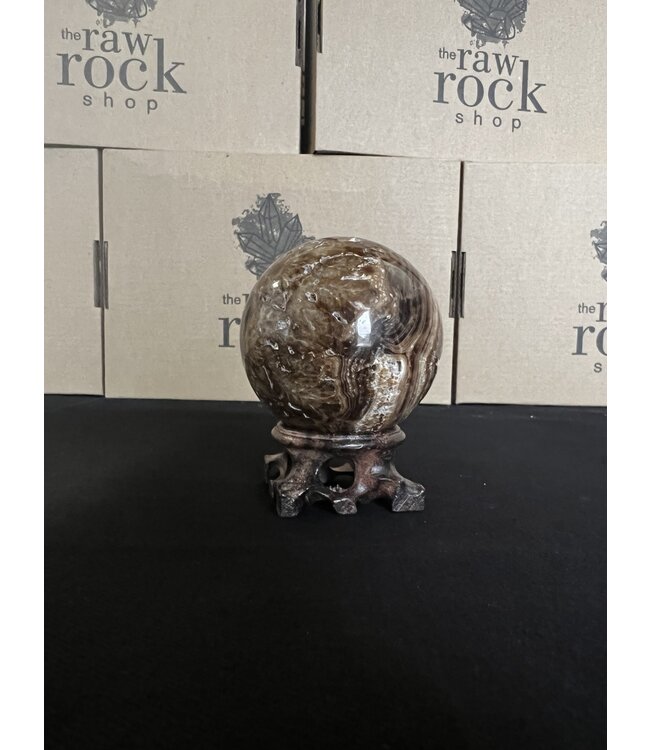 Chocolate Calcite Sphere, 60-64mm