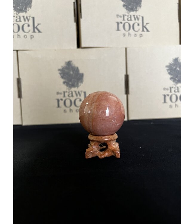 Peach Calcite Sphere, 50-54mm
