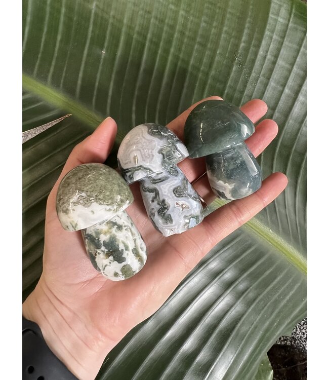 Moss Agate Mushroom, Size X-Large [100-124gr]