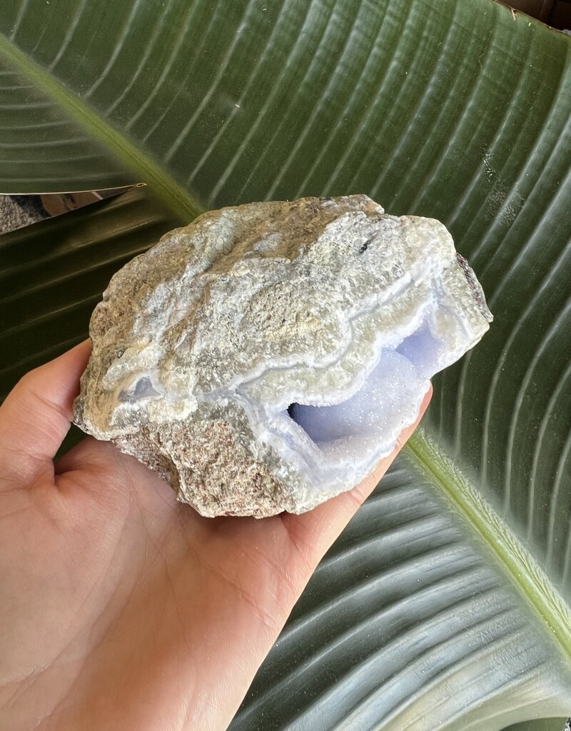 Blue Lace Agate Raw Geode #205, 660gr